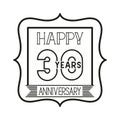 Number 30 for anniversary celebration card icon Royalty Free Stock Photo