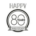 Number 80 for anniversary celebration card icon Royalty Free Stock Photo