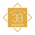 Number 30 for anniversary celebration card icon Royalty Free Stock Photo