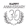 Number 30 for anniversary celebration card icon Royalty Free Stock Photo