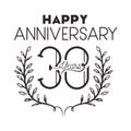 Number 30 for anniversary celebration card icon Royalty Free Stock Photo