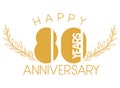Number 80 for anniversary celebration card icon Royalty Free Stock Photo