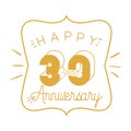 Number 30 for anniversary celebration card icon Royalty Free Stock Photo