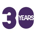 Number 30 for anniversary celebration card icon Royalty Free Stock Photo