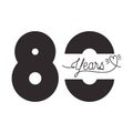 Number 80 for anniversary celebration card icon Royalty Free Stock Photo