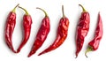 A number of arbol chiles