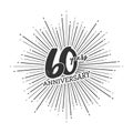 Number 60 on the background of fireworks. Congratulations on the 60 years anniversary. Editable vector illustration