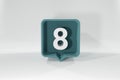 8 number balloon icon. Speech balloon 3d. Number Eight. 3D illustration.