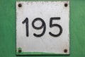 Metal door plate number 195