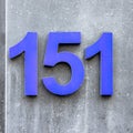 House Number 151 Royalty Free Stock Photo
