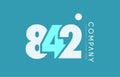 number 842 blue white cyan logo icon design Royalty Free Stock Photo
