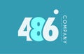 number 486 blue white cyan logo icon design Royalty Free Stock Photo