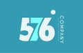 number 576 blue white cyan logo icon design Royalty Free Stock Photo