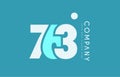 number 763 blue white cyan logo icon design