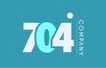 number 704 blue white cyan logo icon design