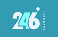 number 246 blue white cyan logo icon design Royalty Free Stock Photo
