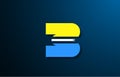 3 number blue yellow white logo for company icon design