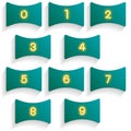 Number in bookmark label shadow flat icons label 3D