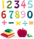 Number, books and apple