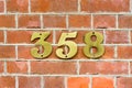Number 358 Royalty Free Stock Photo
