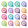 Number bullet point colorful gradient vector element design Royalty Free Stock Photo