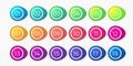 Number bullet point flat color gradient web button vector circle icons