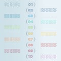 Number Bullet Points In Circle Shadows Infographic Template