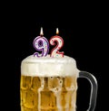 number 92 candle in beer