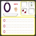 Number cards, Counting and writing numbers, Learning numbers, Numbers tracing worksheet for preschool Royalty Free Stock Photo