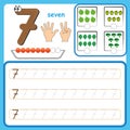 Number cards, Counting and writing numbers, Learning numbers, Numbers tracing worksheet for preschool