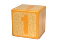 Number 1 - Childrens Alphabet Block. Royalty Free Stock Photo