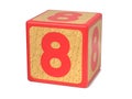 Number 8 - Childrens Alphabet Block. Royalty Free Stock Photo