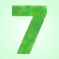 Number 7 Color Green Crystal