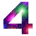 Number of colorful firework, four Royalty Free Stock Photo