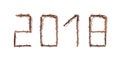 2018. number composed of thorny rose stems