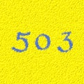 Number 503 composed of toy balls Royalty Free Stock Photo