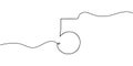 Number 5 in continuous line drawing style. Line art of number five. Vector illustration Royalty Free Stock Photo