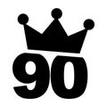 Number 90 with a crown illustration