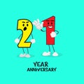21 NUMBER CUTE YEAR ANNIVERSARY CELEBRATION DESIGN VECTOR TEMPLATE ILLUSTRATION