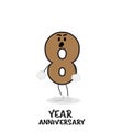 8 NUMBER CUTE YEAR ANNIVERSARY CELEBRATION DESIGN VECTOR TEMPLATE ILLUSTRATION