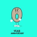 0 NUMBER CUTE YEAR ANNIVERSARY CELEBRATION DESIGN VECTOR TEMPLATE ILLUSTRATION