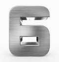 Number 6 3d cubic rounded metal isolated on white