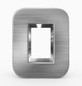 Number 0 3d cubic rounded metal isolated on white