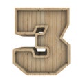 Number 3 3D Rendering Wood Material
