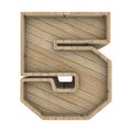 Number 5 3D Rendering Wood Material