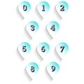 0-9 Number 3D in Shadow Flat Icons Label Set Royalty Free Stock Photo