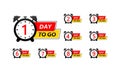 Number of days left to go icons set. Vector on isolated white background. EPS 10 Royalty Free Stock Photo