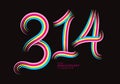 314 number design vector, graphic t shirt, 314 years anniversary celebration logotype colorful line,314th birthday logo, Banner