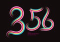 356 number design vector, graphic t shirt, 356 years anniversary celebration logotype colorful line,356th birthday logo, Banner