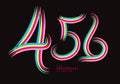 456 number design vector, graphic t shirt, 456 years anniversary celebration logotype colorful line,456th birthday logo, Banner